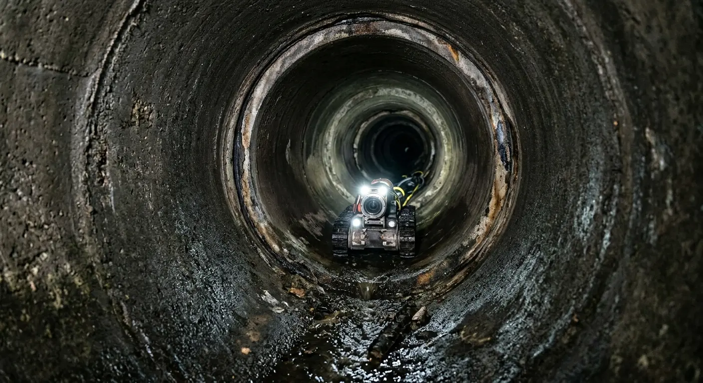 Robotic sewer camera inspecting pipe interior for Sewer Line Repair in Chillicothe